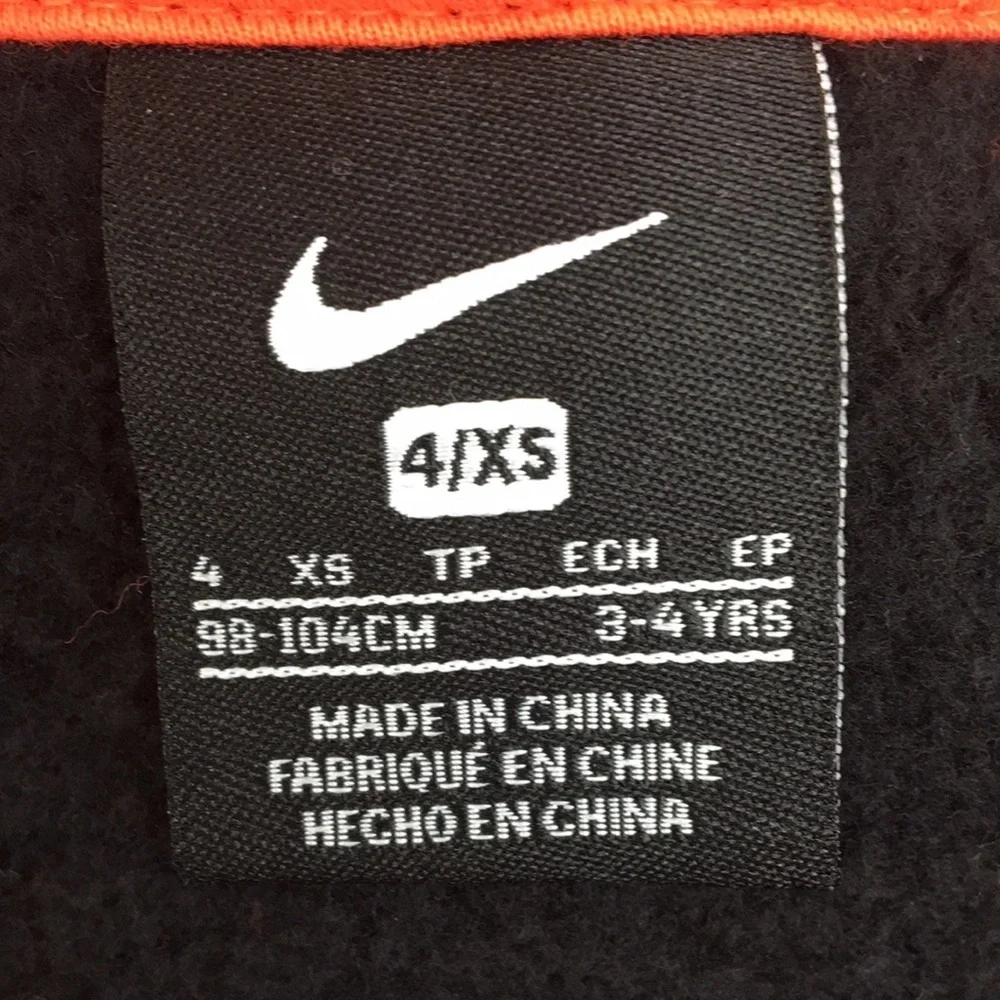 Nike Kyrie Irving Neon Orange and Black Zipper Front Hoodie Size 4 EXCELLENT